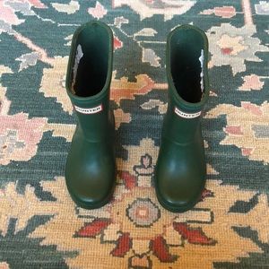 Hunter rain boots, forest green
